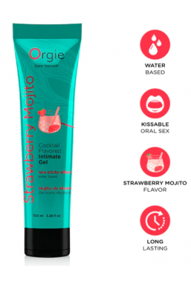 Съедобный интимный гель "ORGIE LUBE TUBE COCKTAIL STRAWBERRY MOJITO, 100 г.