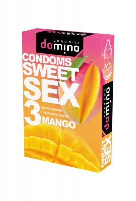 Презервативы "Domino Sweet Sex", вкусовые, манго, 3 шт.