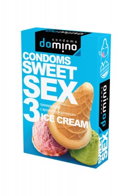 Презервативы "Domino Sweet Sex", вкусовые, мороженое, 3 шт.